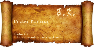 Brebu Karina névjegykártya